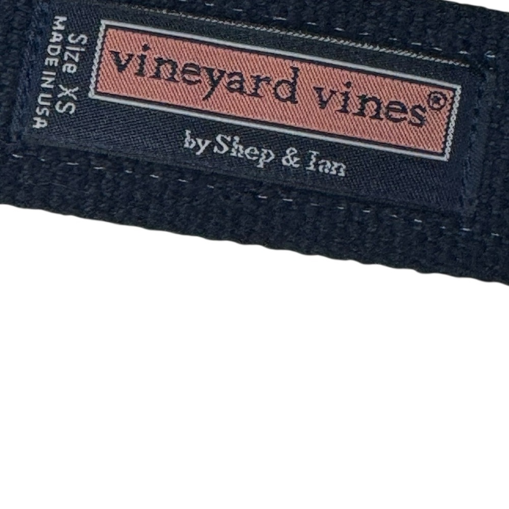 Vineyard Vines Kids‎ patchwork belt; navy canvas double loop buckle, size: XS - Picture 4 of 6